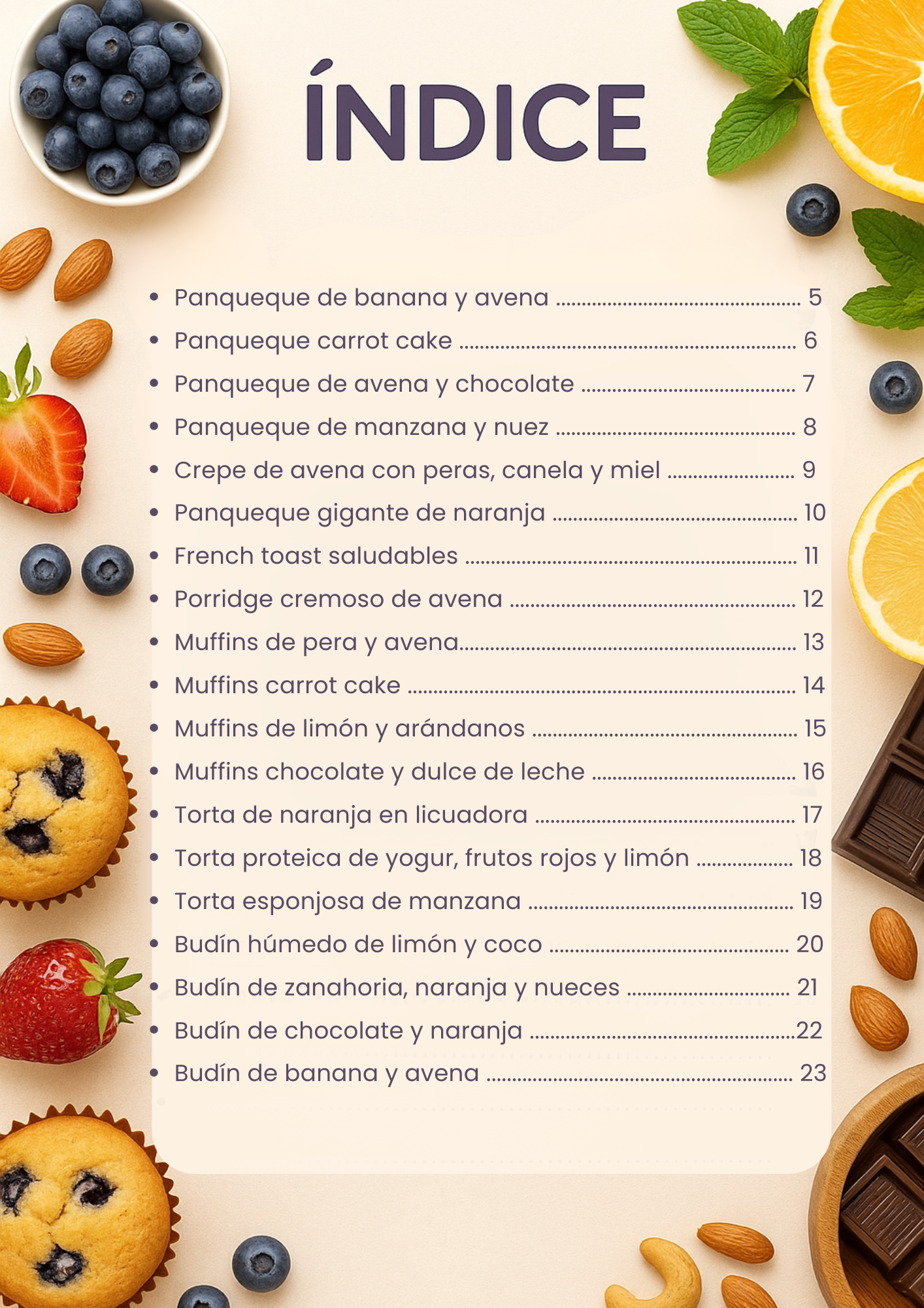 Recetario 5: Dulce saludable – sin azúcar