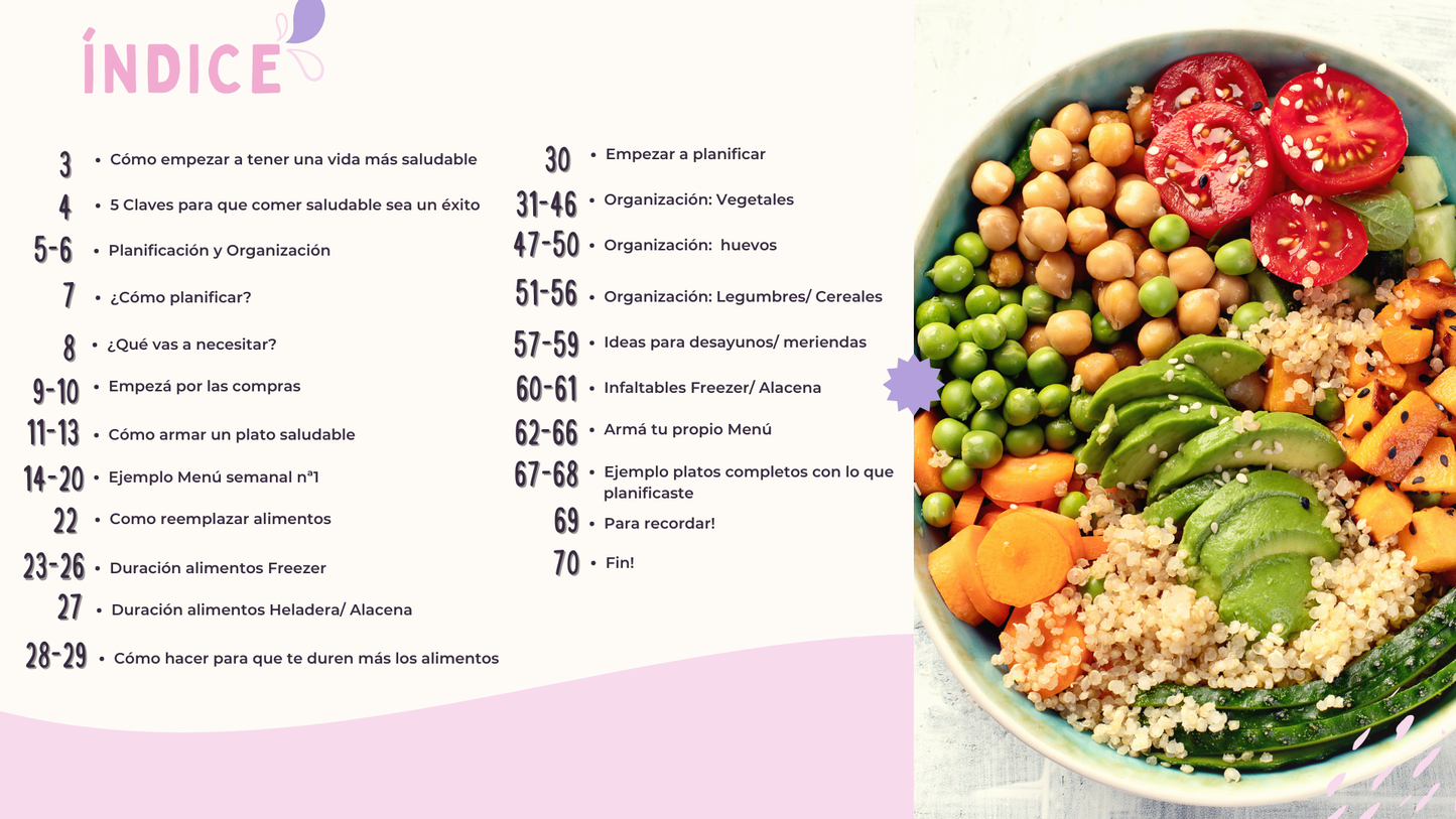 📘 E-book – Organización de comidas (meal prep inteligente)